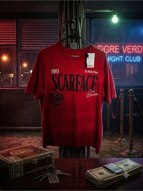 Scarface Tony Montana 1983 Red Graphic T-Shirt
